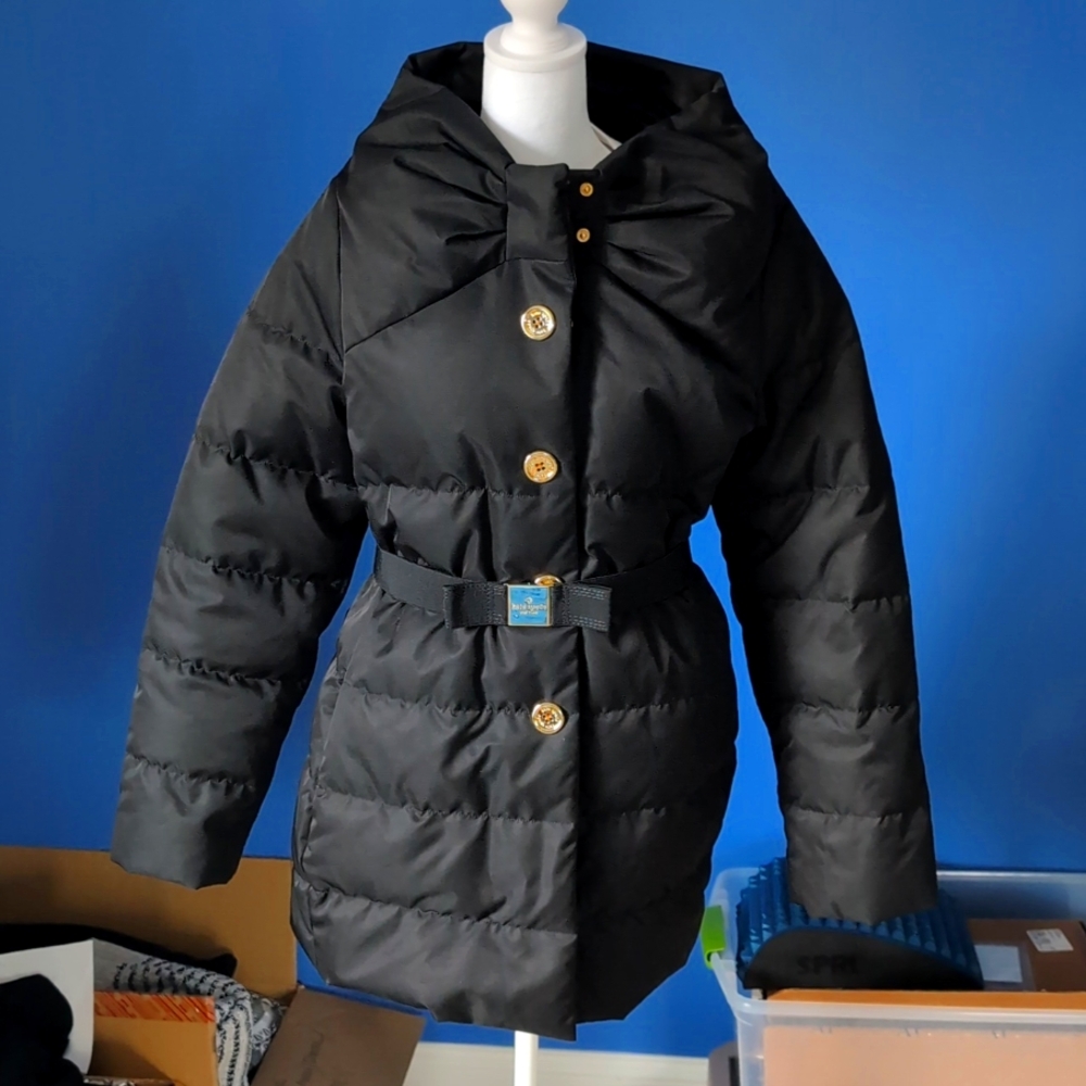 Kate Spade "Becky" black puffer coat NWT